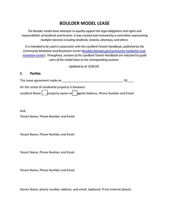 Colorado Party Rental Agreement Details and Protocols