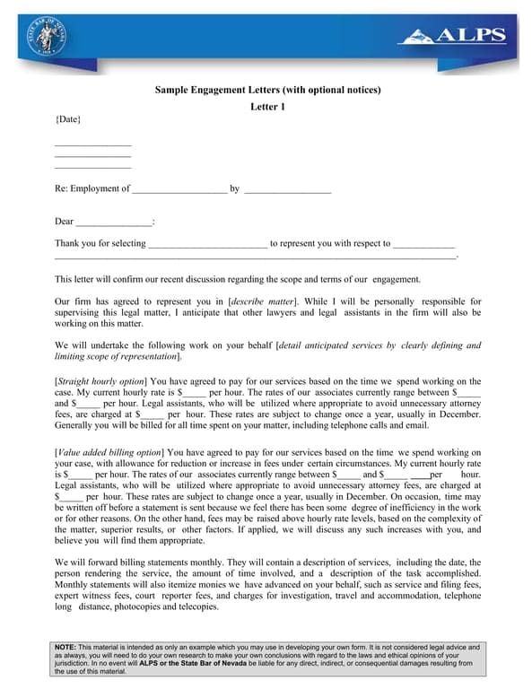 Engage an Attorney with Transparency - Sample Letters and Notices