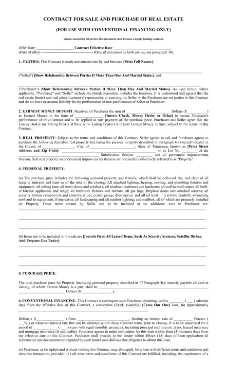 FSBO ARM Real Estate Sale and Purchase Contract