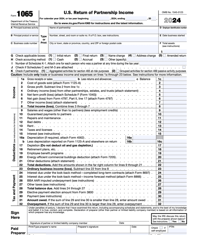 1065 – U.S. Return of Partnership Income