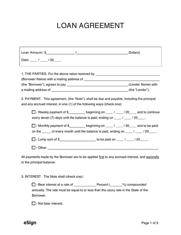 Loan Agreement - Drafting Contractual Terms Between Lender and Borrower