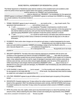 Oklahoma Basic Rental Agreement Overview - Protecting Landlords and Tenants form preview
